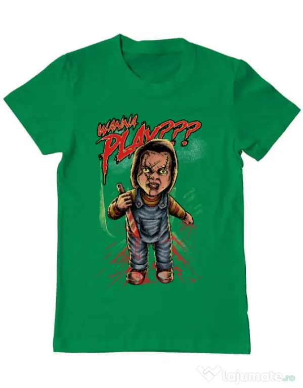 Tricou ADLER barbat Wanna play Verde mediu
