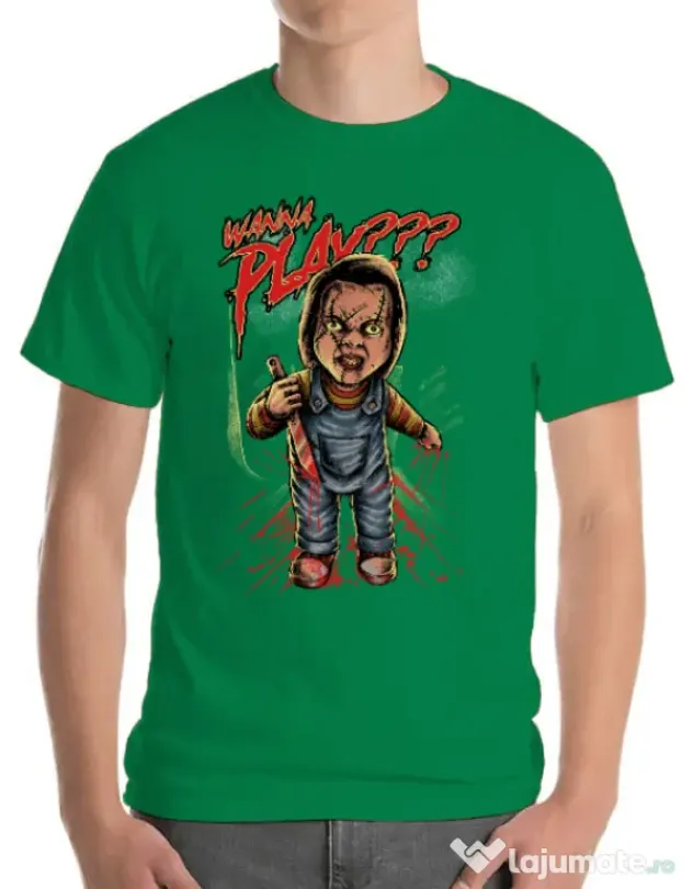 Tricou ADLER barbat Wanna play Verde mediu
