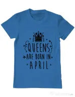 Tricou ADLER barbat Queens are born in April Albastru azuriu