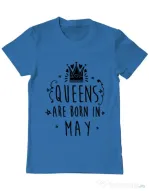Tricou ADLER barbat Queens are born in May Albastru azuriu
