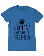 Tricou ADLER barbat Kings are born in December Albastru azuriu