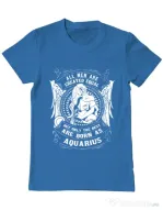 Tricou ADLER barbat The best men are born as Aquarius Albastru azuriu