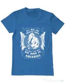 Tricou ADLER barbat The best men are born as Aquarius Albastru azuriu