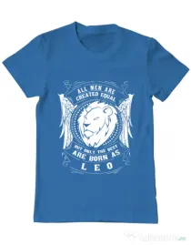 Tricou ADLER barbat The best men are born as Leo Albastru azuriu
