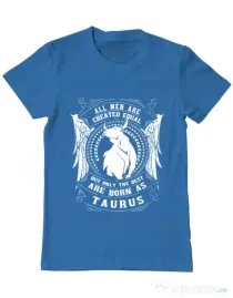 Tricou ADLER barbat The best men are born as Taurus Albastru azuriu