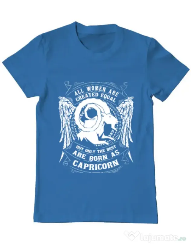 Tricou ADLER barbat The best women are born as Capricorn Albastru azuriu