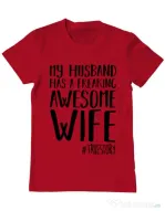Tricou ADLER barbat Awesome wife Rosu