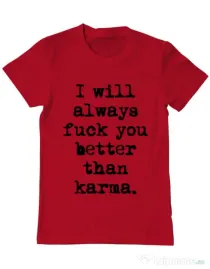 Tricou ADLER barbat Better than karma Rosu