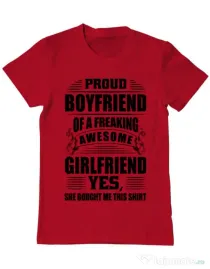 Tricou ADLER barbat Proud boyfriend Rosu