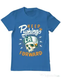 Tricou ADLER barbat Keep pushing Albastru azuriu