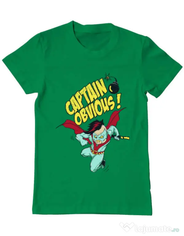 Tricou ADLER barbat Captain obvious Verde mediu