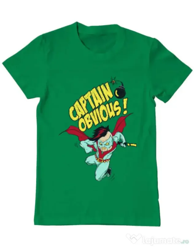 Tricou ADLER barbat Captain obvious Verde mediu