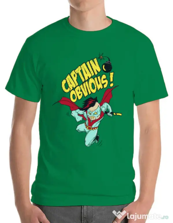 Tricou ADLER barbat Captain obvious Verde mediu