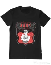 Tricou ADLER barbat Ahoy sailor Negru