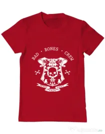 Tricou ADLER barbat Bad bones crew crest Rosu