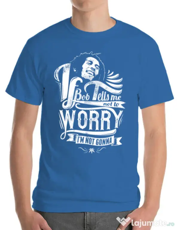 Tricou ADLER barbat Bob tells me Albastru azuriu