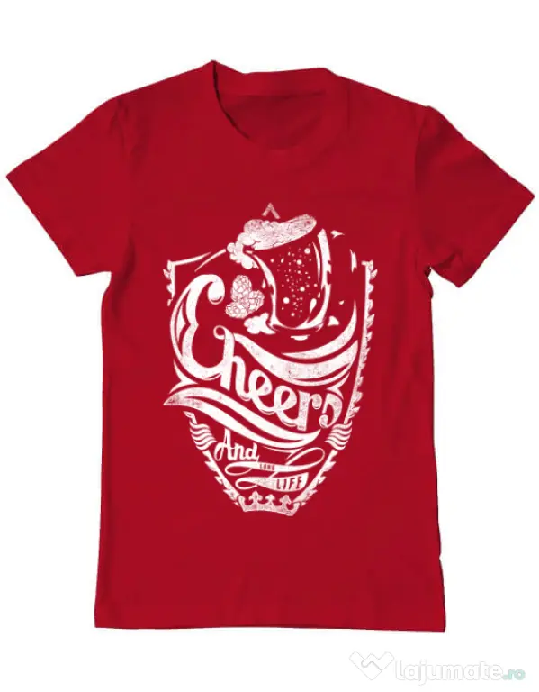Tricou ADLER barbat Cheers Rosu