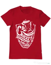 Tricou ADLER barbat Cheers Rosu