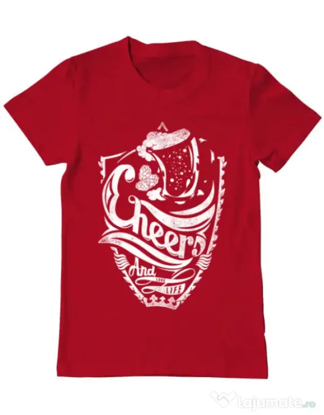 Tricou ADLER barbat Cheers Rosu