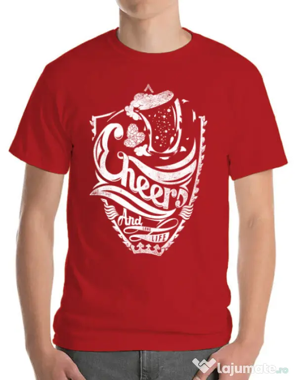 Tricou ADLER barbat Cheers Rosu