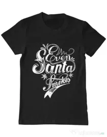 Tricou ADLER barbat Even santa smokes Negru
