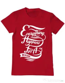 Tricou ADLER barbat Everything happens for a reason Rosu