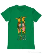 Tricou ADLER barbat Giraffes love Verde mediu