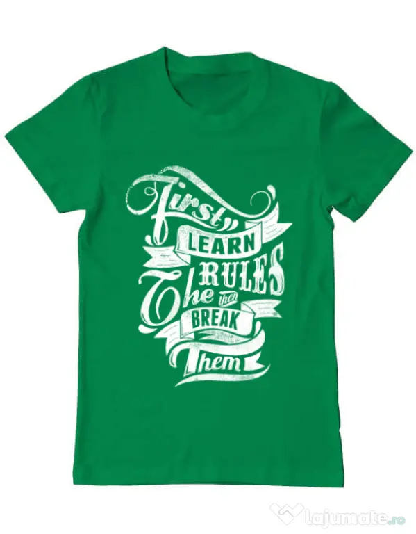 Tricou ADLER barbat Learn the rules Verde mediu