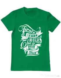 Tricou ADLER barbat Learn the rules Verde mediu