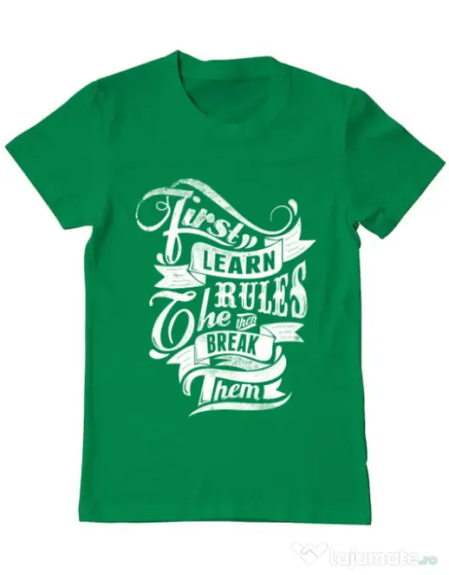 Tricou ADLER barbat Learn the rules Verde mediu