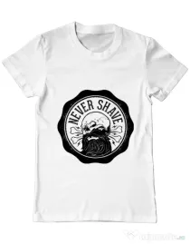 Tricou ADLER barbat Never shave Alb