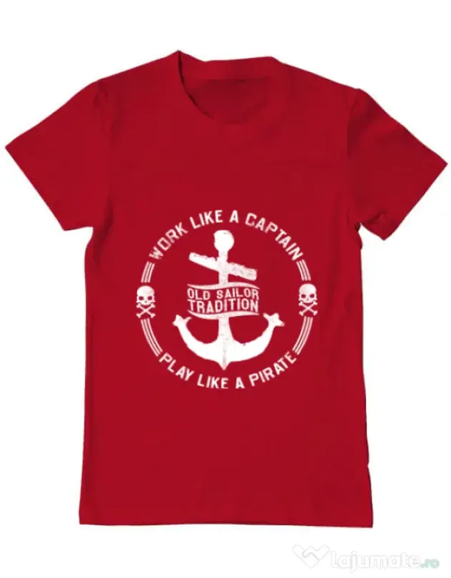 Tricou ADLER barbat Old sailor tradition Rosu