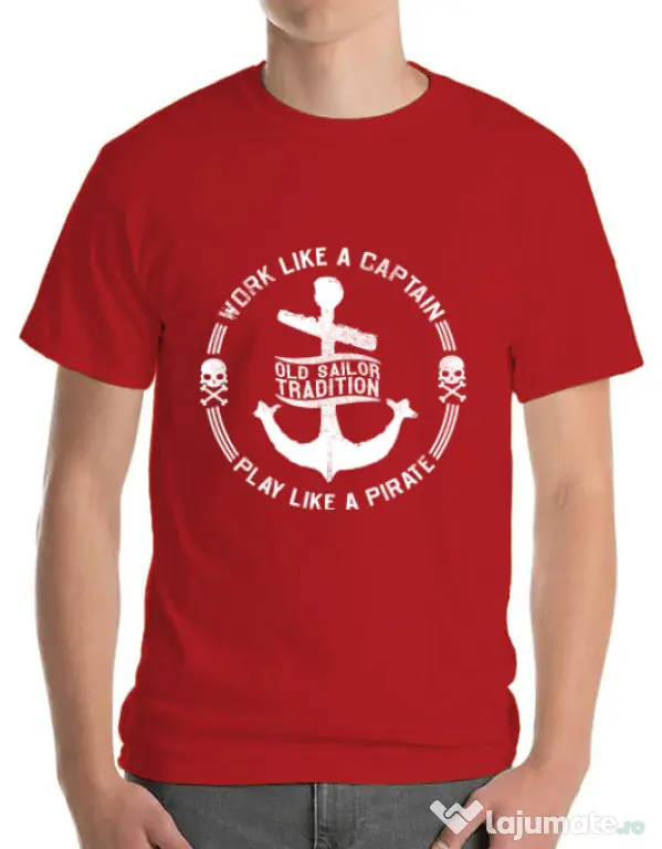 Tricou ADLER barbat Old sailor tradition Rosu