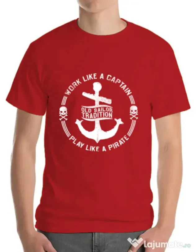 Tricou ADLER barbat Old sailor tradition Rosu