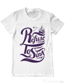 Tricou ADLER barbat Refuse to sink Alb