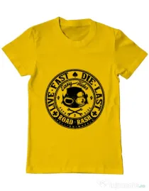 Tricou ADLER barbat Road rash Galben