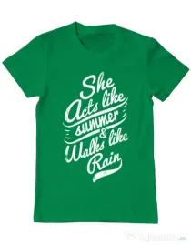 Tricou ADLER barbat She acts like summer Verde mediu