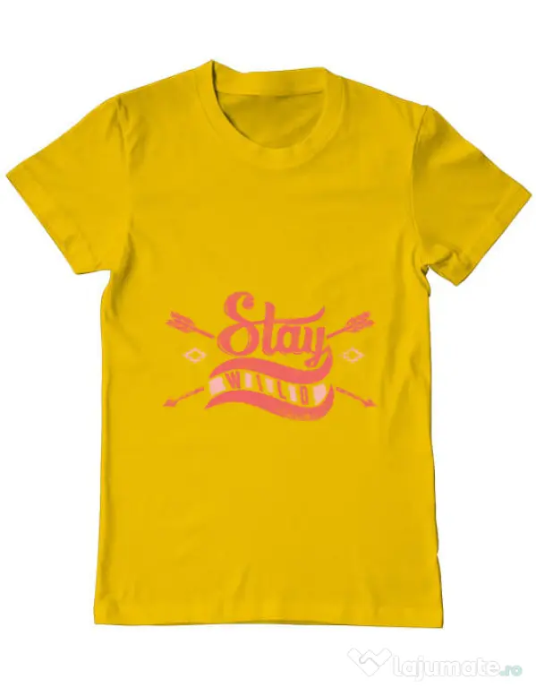 Tricou ADLER barbat Stay wild Galben