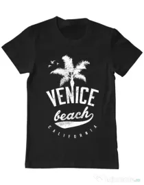 Tricou ADLER barbat Venice beach California Negru