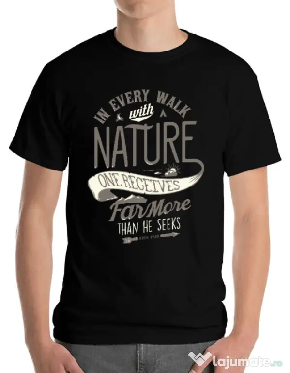 Tricou ADLER barbat Walk of nature Negru