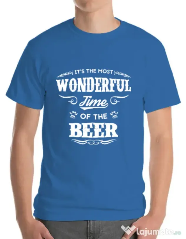 Tricou ADLER barbat Wonderful time of the beer Albastru azuriu