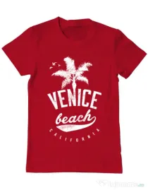 Tricou ADLER barbat Venice beach California Rosu