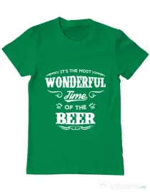 Tricou ADLER barbat Wonderful time of the beer Verde mediu