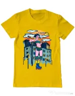 Tricou ADLER barbat Bad girl Galben