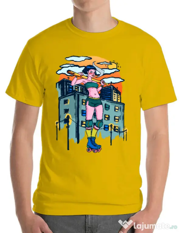 Tricou ADLER barbat Bad girl Galben