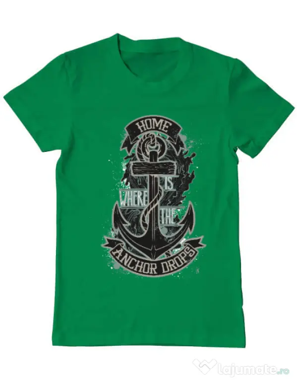 Tricou ADLER barbat The anchor drops Verde mediu