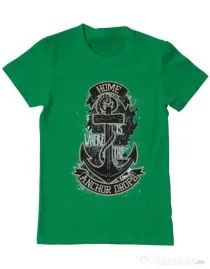 Tricou ADLER barbat The anchor drops Verde mediu