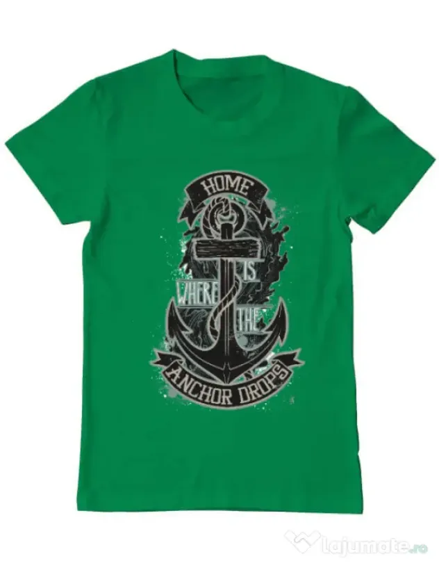 Tricou ADLER barbat The anchor drops Verde mediu