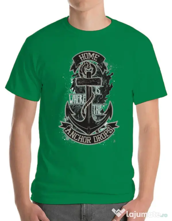 Tricou ADLER barbat The anchor drops Verde mediu