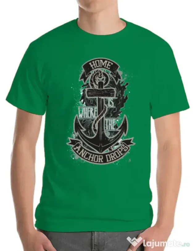 Tricou ADLER barbat The anchor drops Verde mediu
